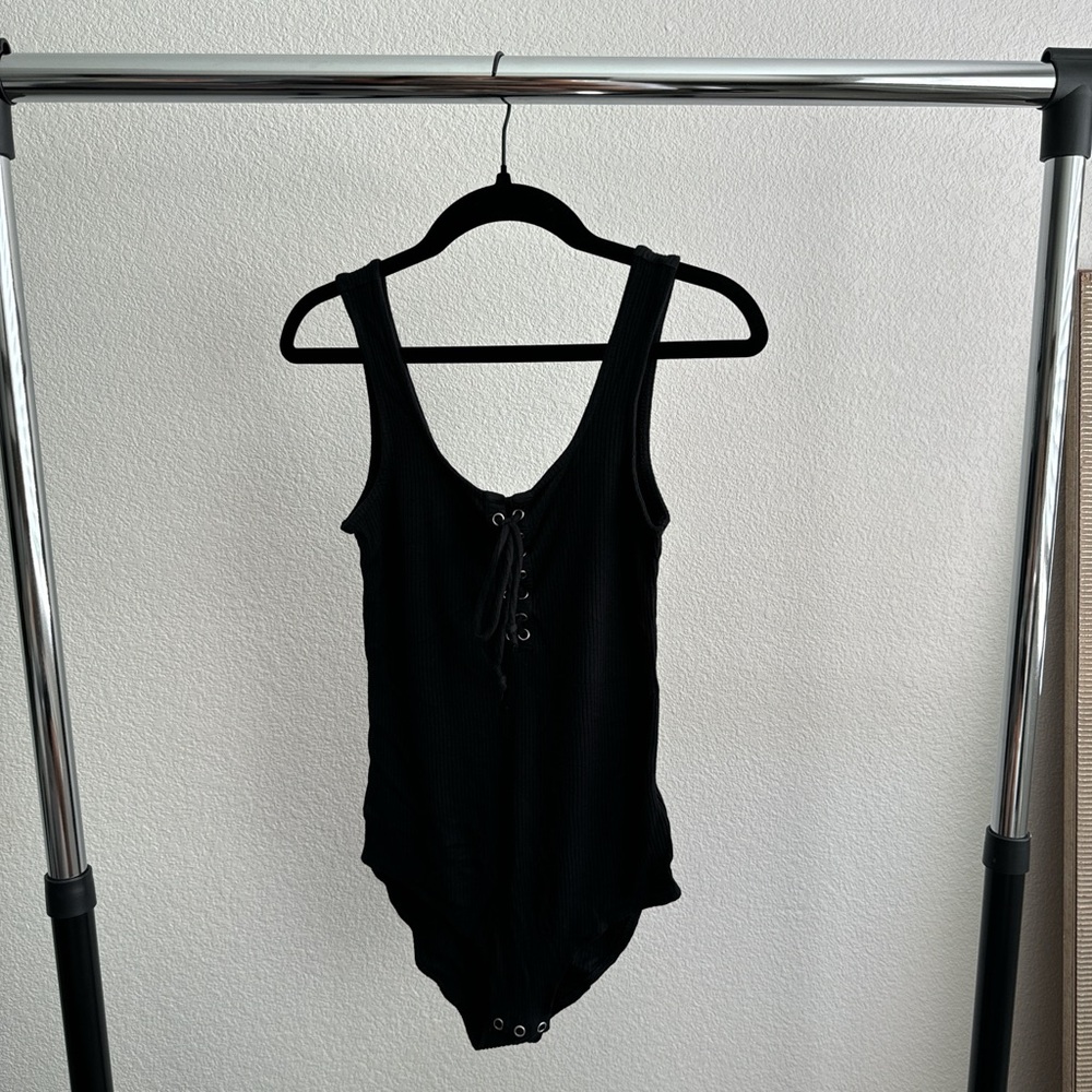 American Eagle Outfitters Black Ribbed Top